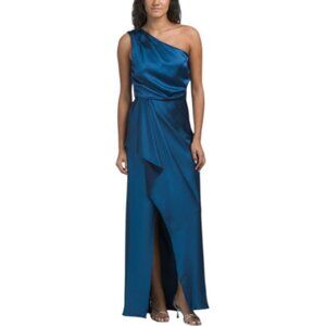 XSCAPE Made In Usa One Shoulder Satin Gown